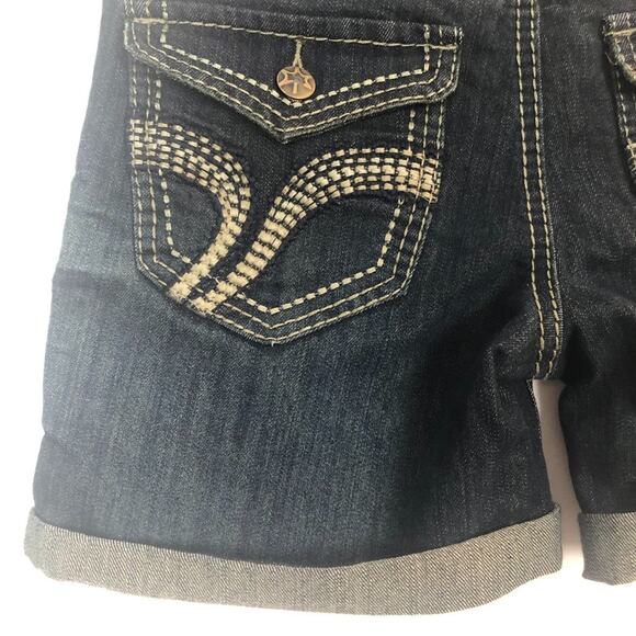 Vanilla Star Juniors Mid Rise Cuffed Jean Shorts Size 7 - Picture 6 of 11